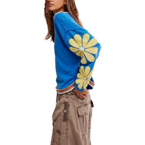 Free People We The Free You're A Star Tee in Navy Combo XL - Picture 2 of 7